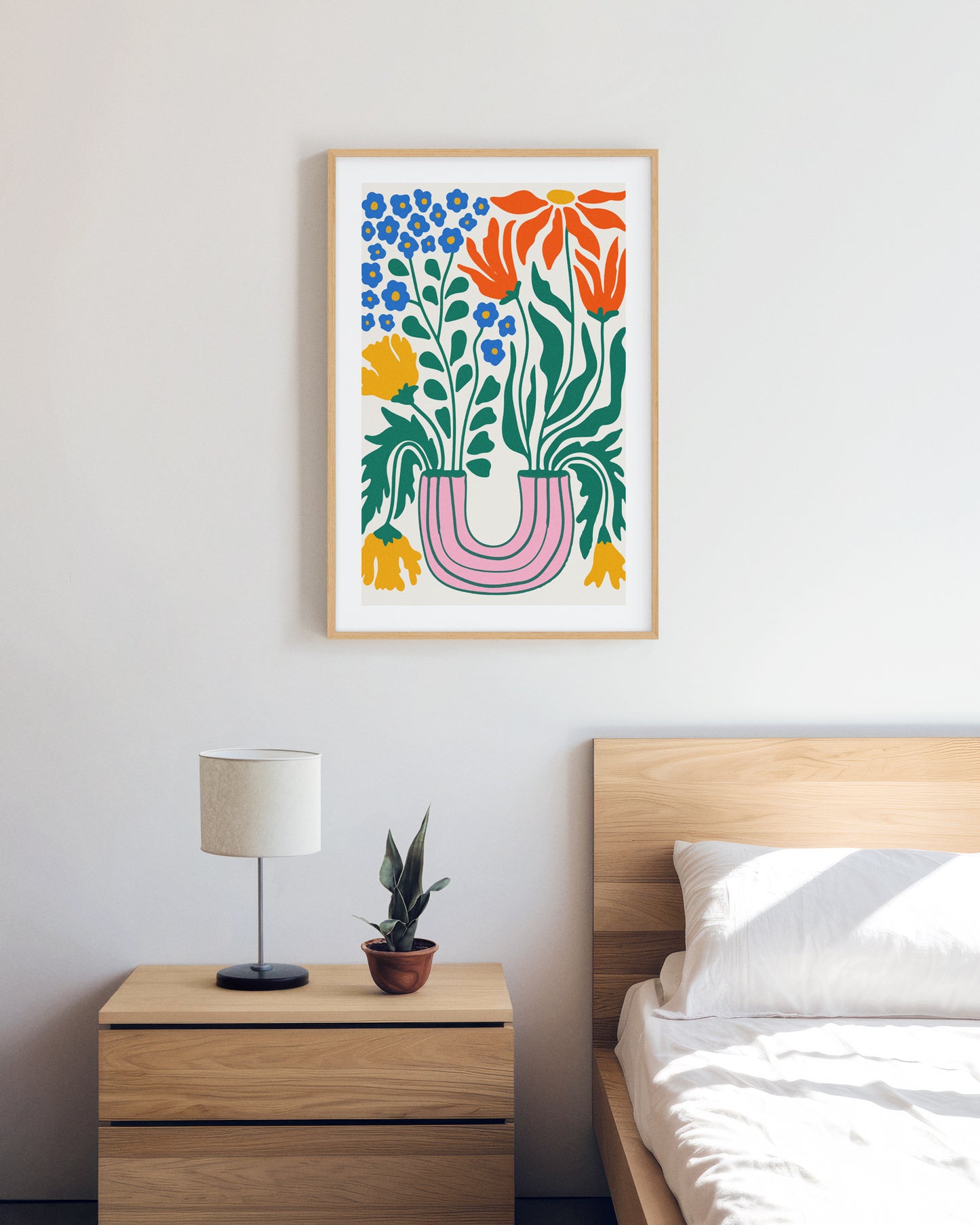 Lámina de Flores ilustrada en tendencia, impreso y enmarcado