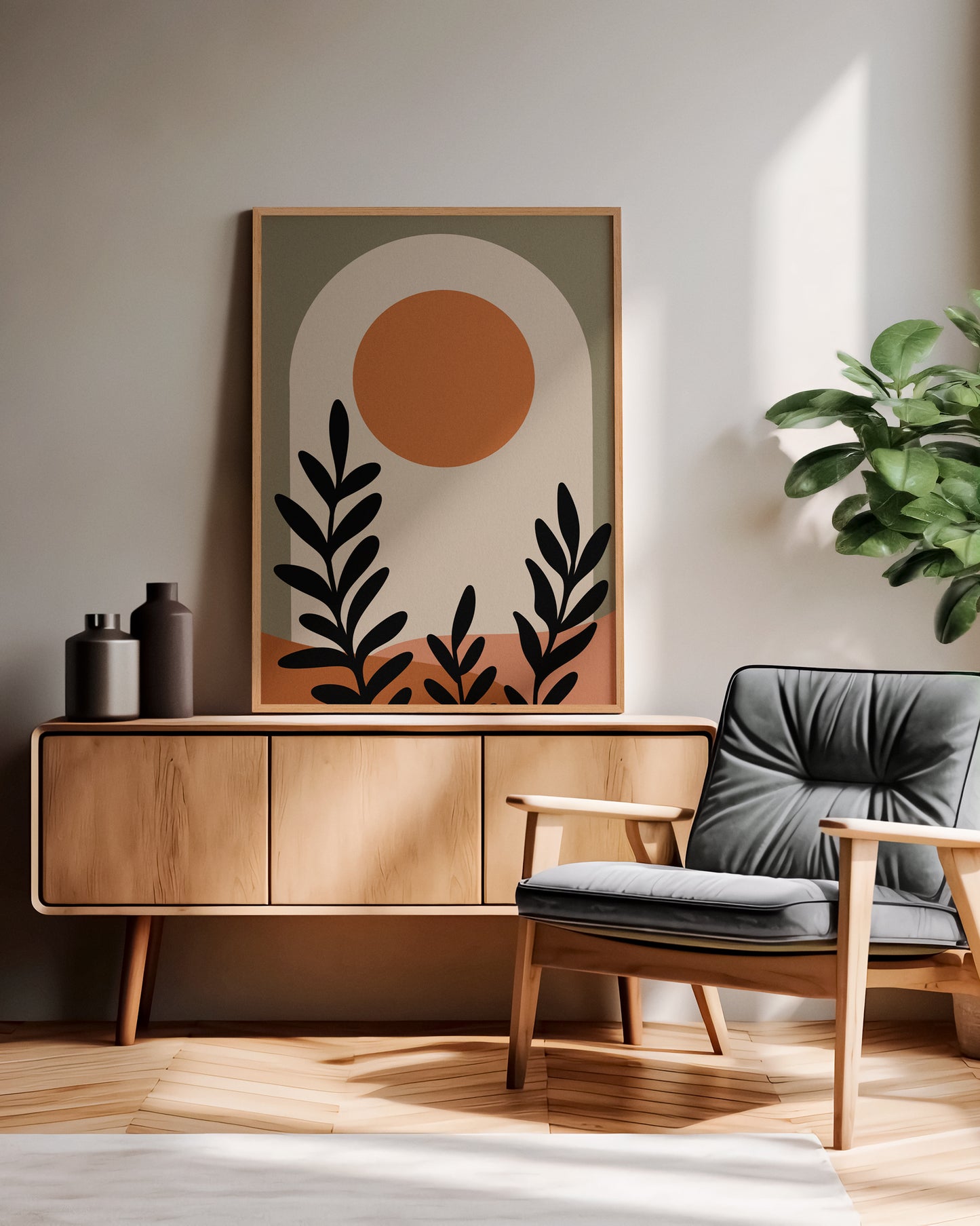 Imagen decorativa lista para colgar, estilo limpio
