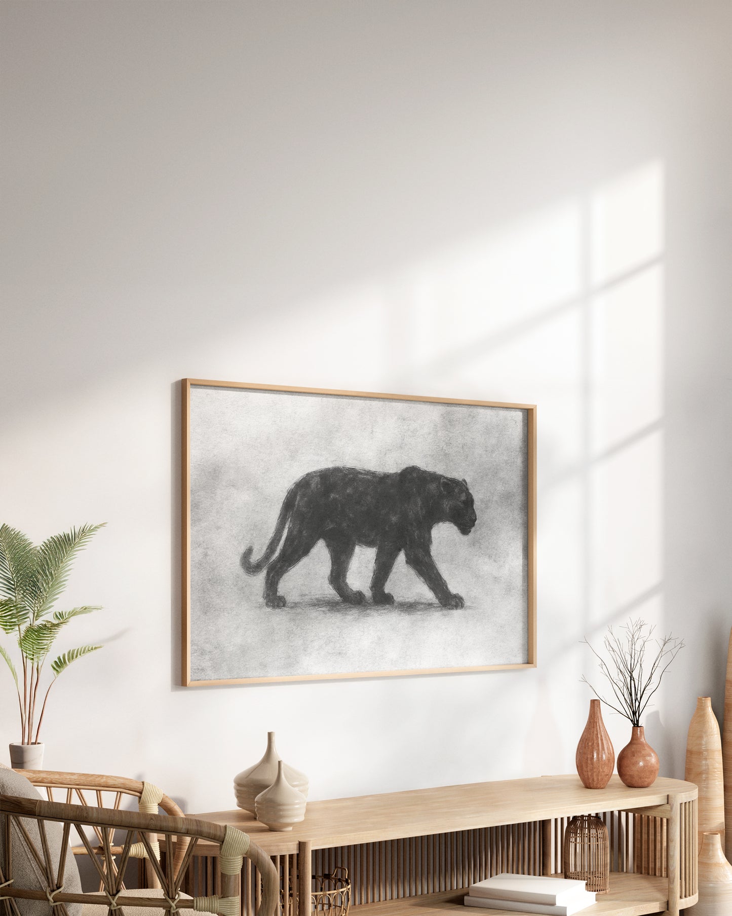 Ilustración animal con estilo moderno enmarcado