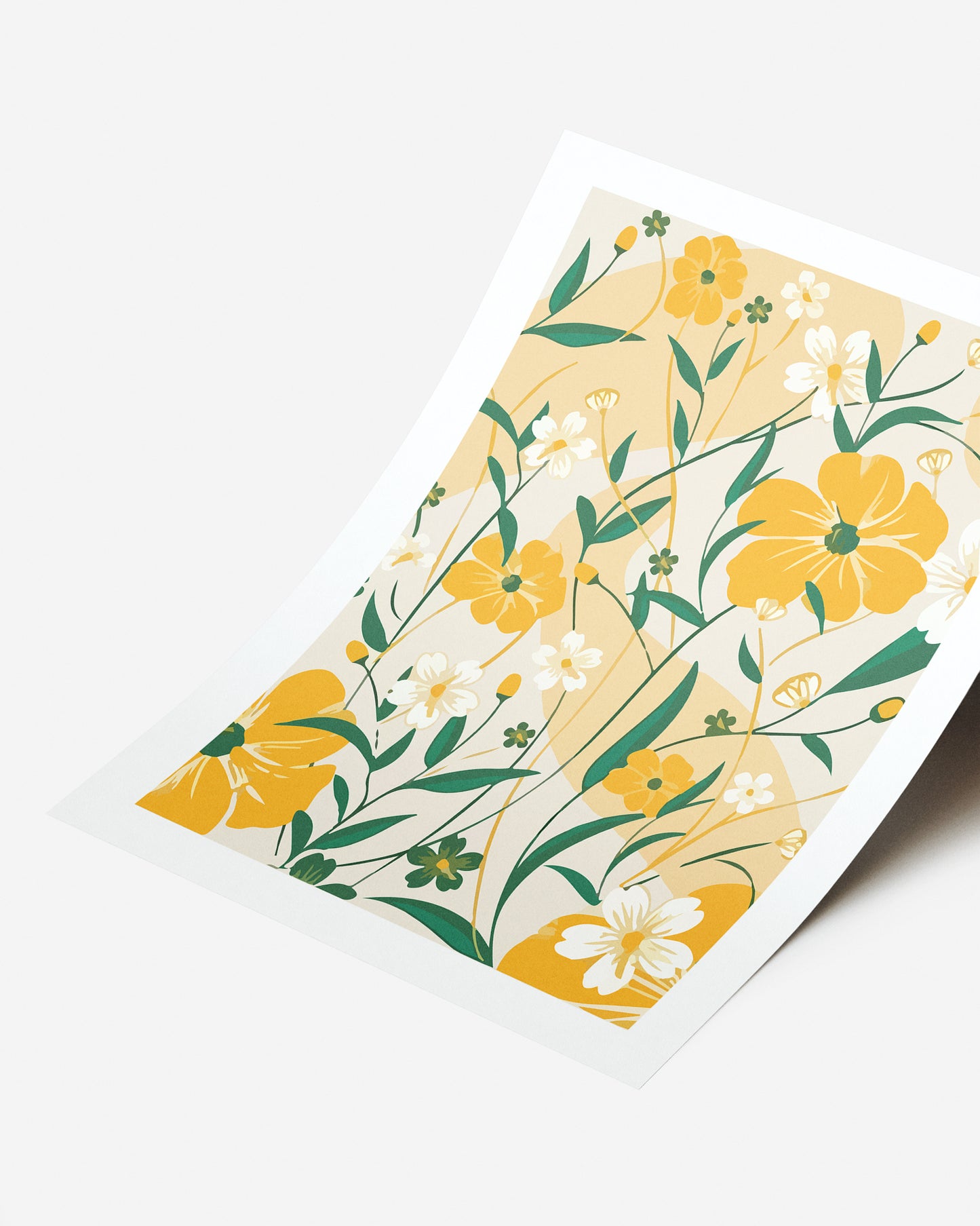 Lámina de Diseño de Flores Impreso y Enmarcado.