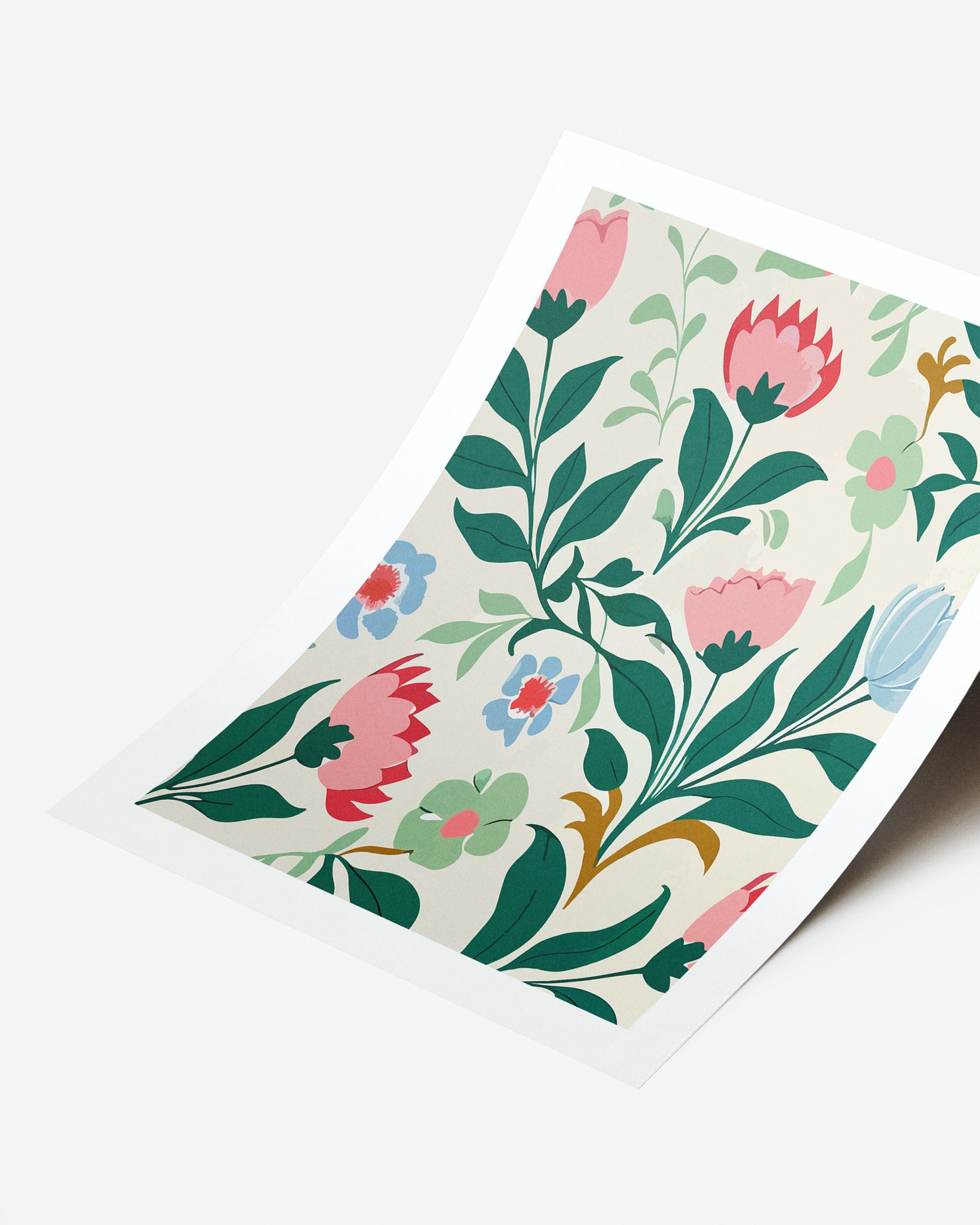 Lámina Diseño de Flores Impreso y Enmarcado