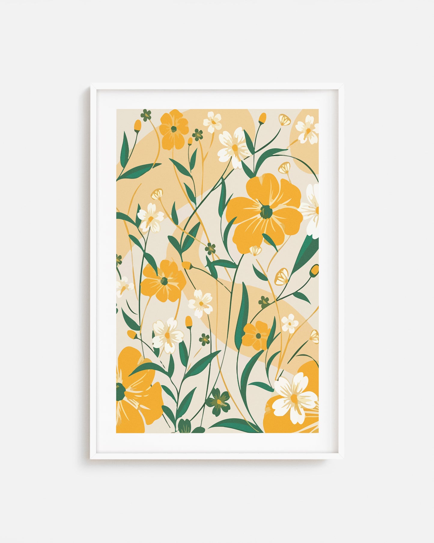 Diseño de Flores Impreso y Enmarcado