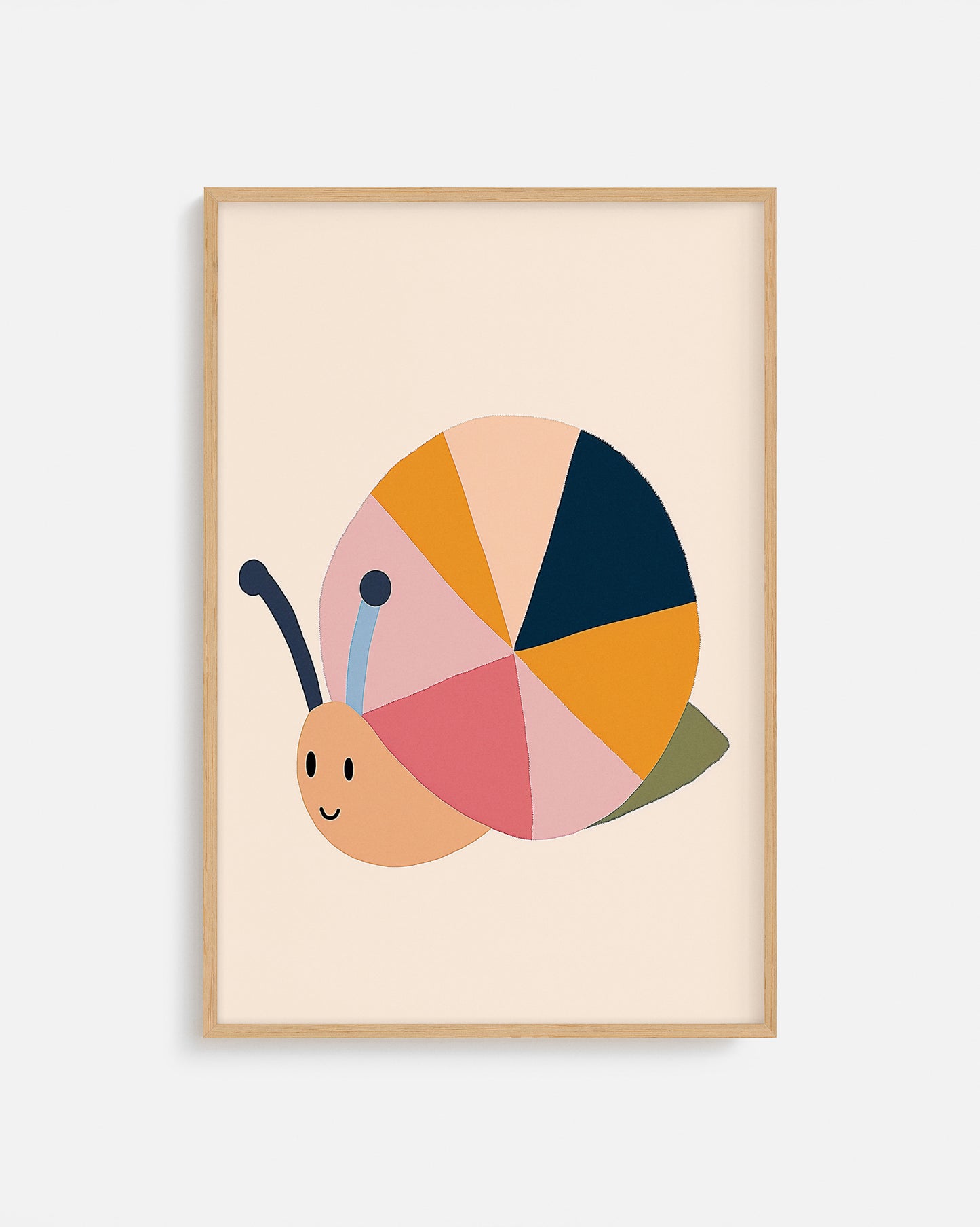 Ilustración infantil de caracol colorido simpático