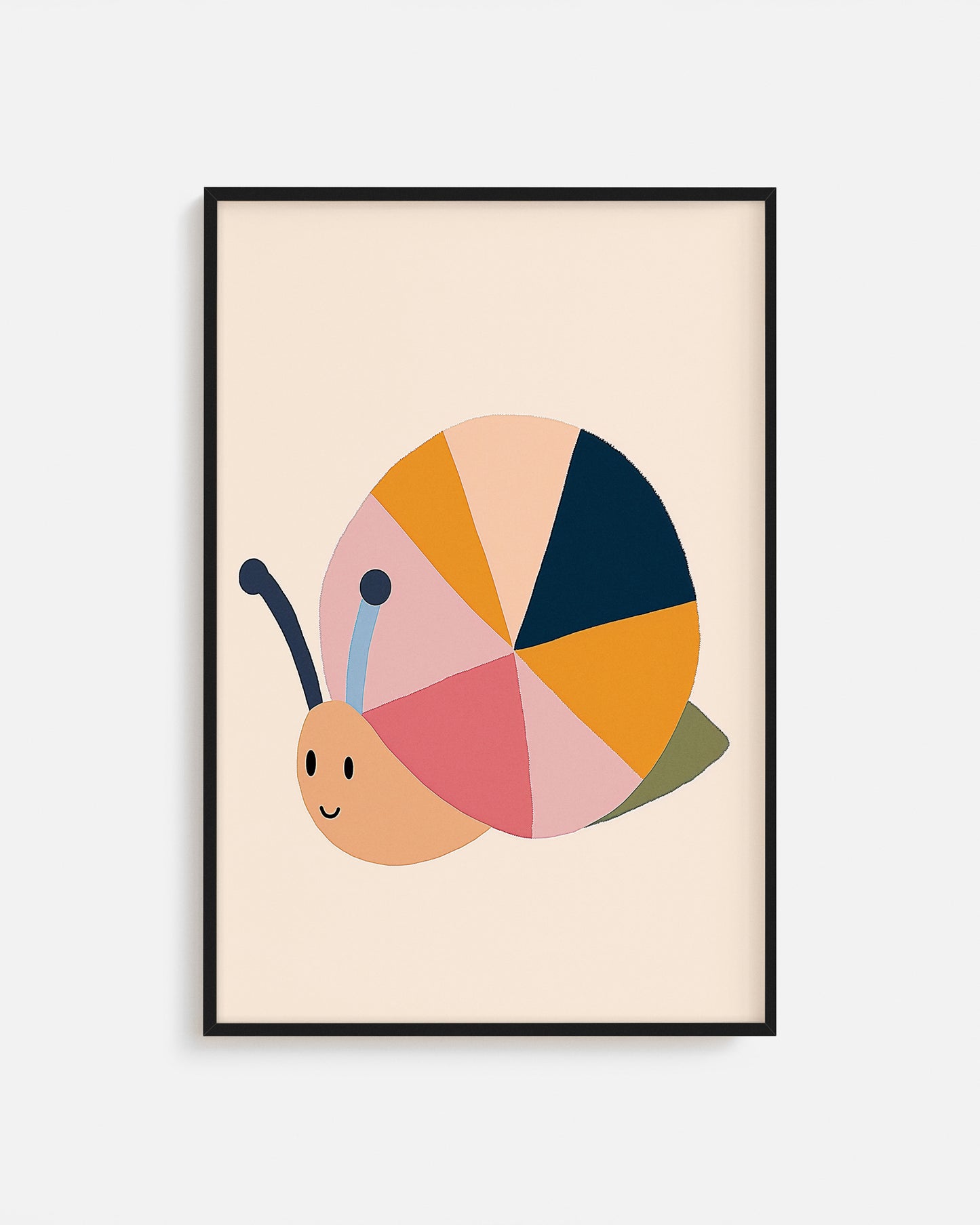 Ilustración infantil de caracol colorido simpático