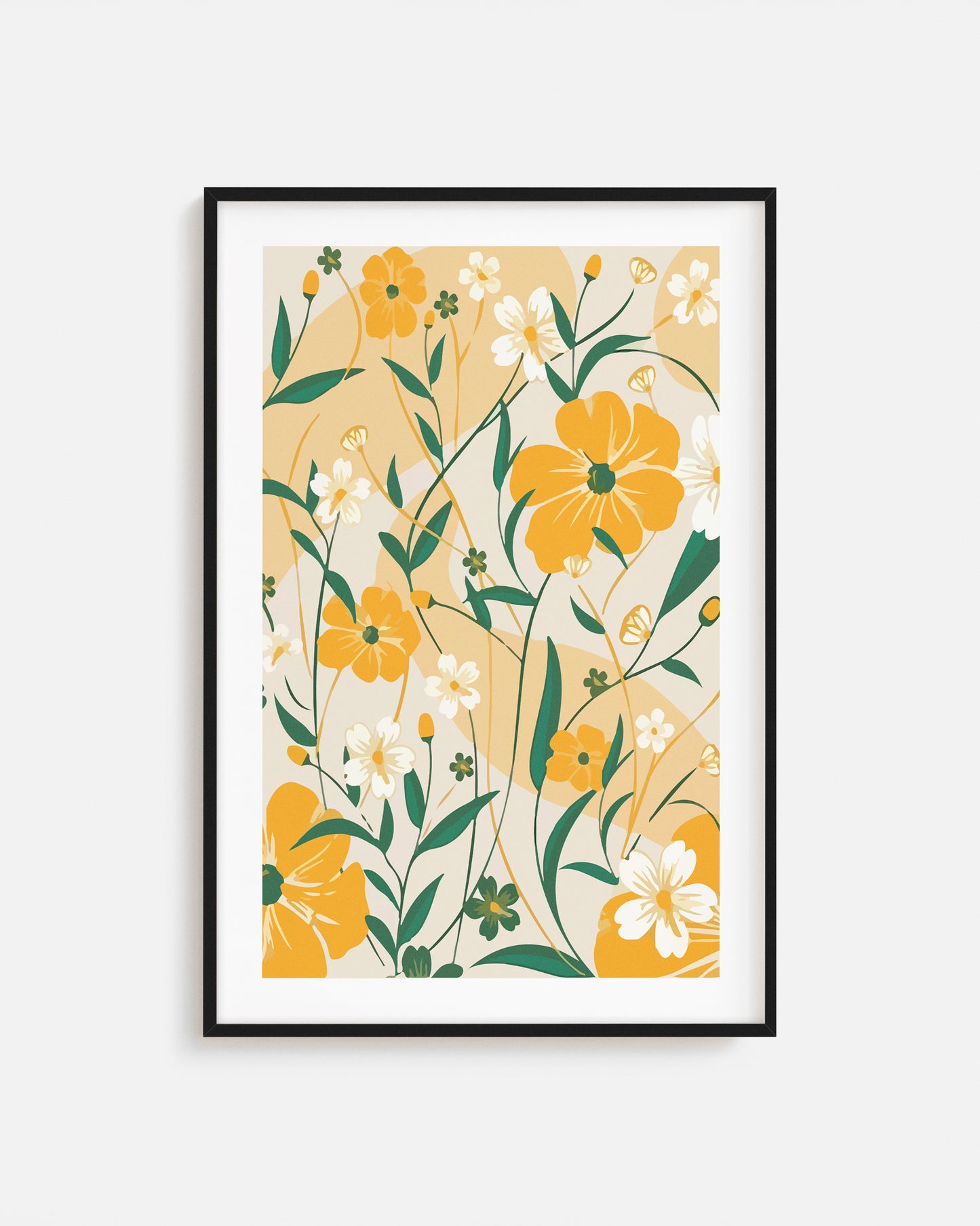 Diseño de Flores Impreso y Enmarcado