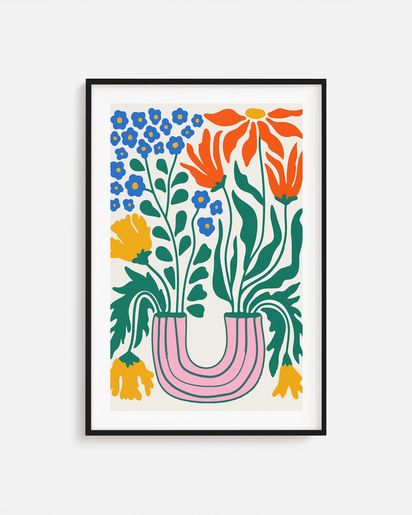 Lámina de Flores ilustrada en tendencia, impreso y enmarcado