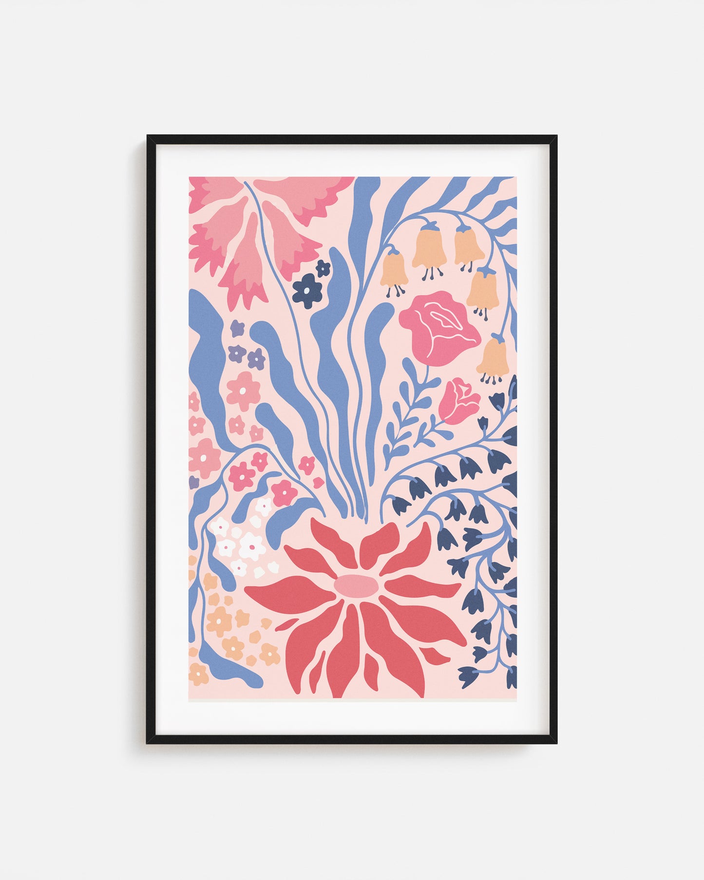Lámina de Flores moderna en tendencia, impreso y enmarcado