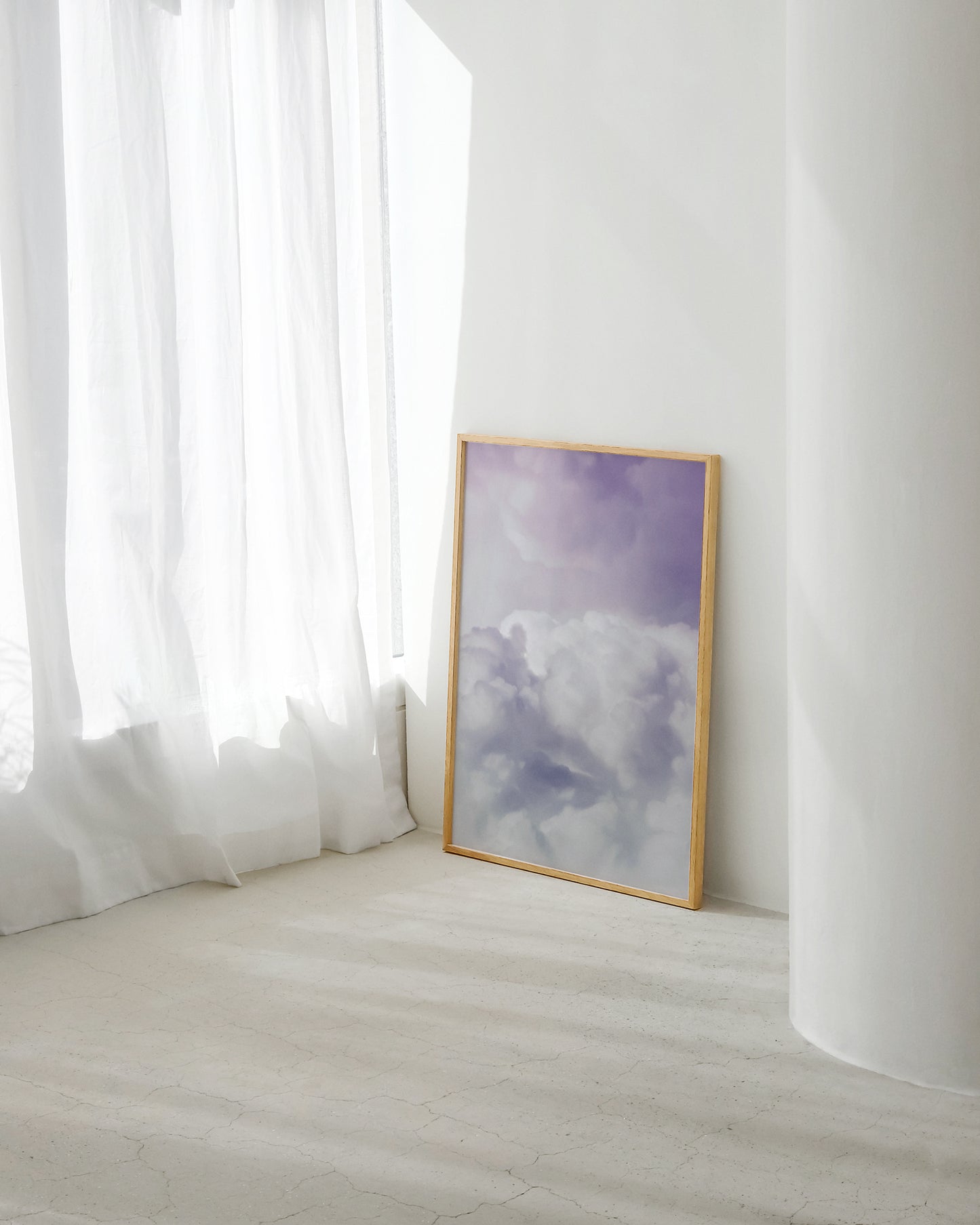 Cuadro fotográfico de nubes enmarcado - decoración de interiores