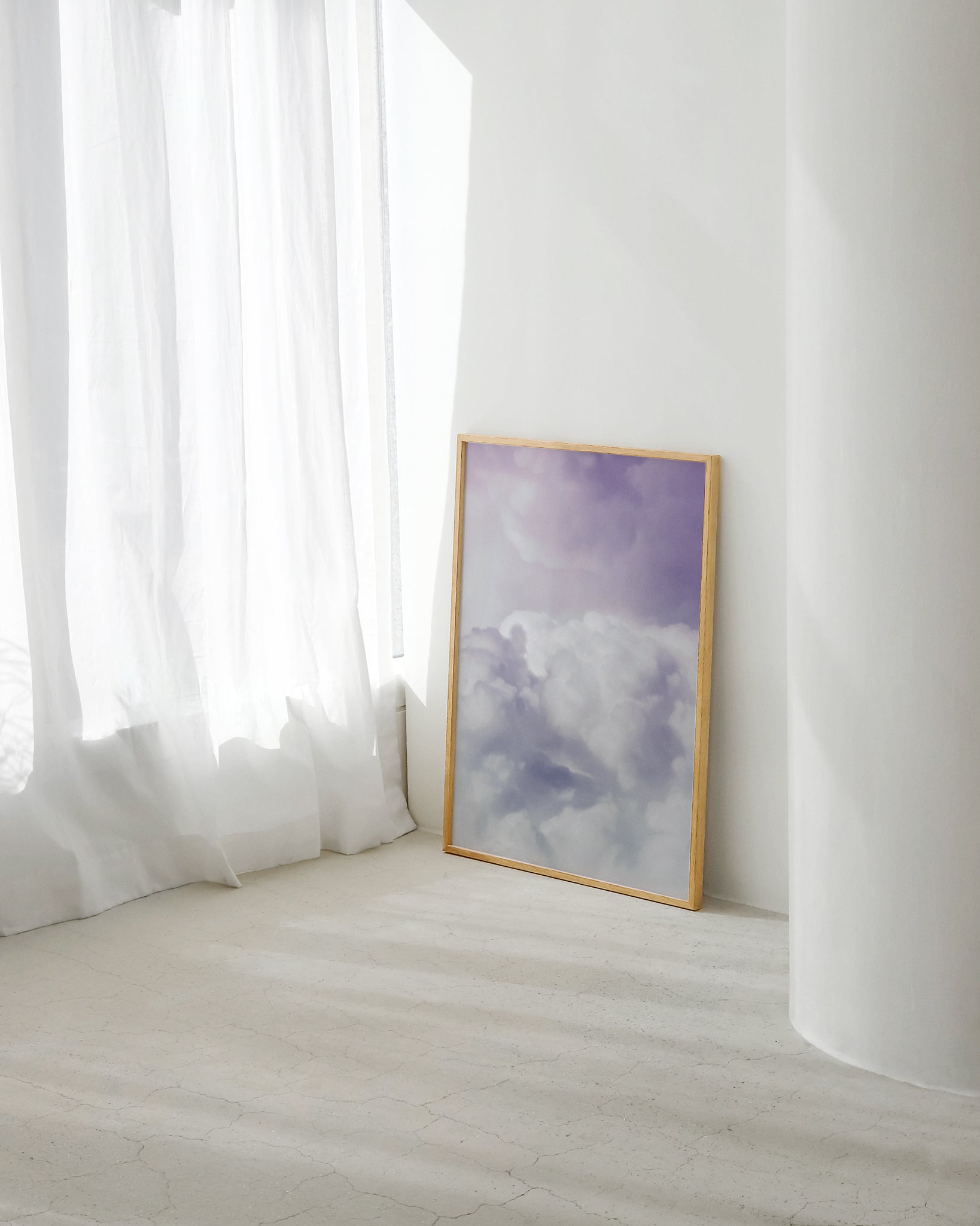 Cuadro fotográfico de nubes enmarcado - decoración de interiores