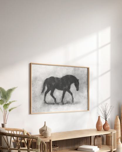Cuadro de animales ilustrados en tinta sobre fondo blanco