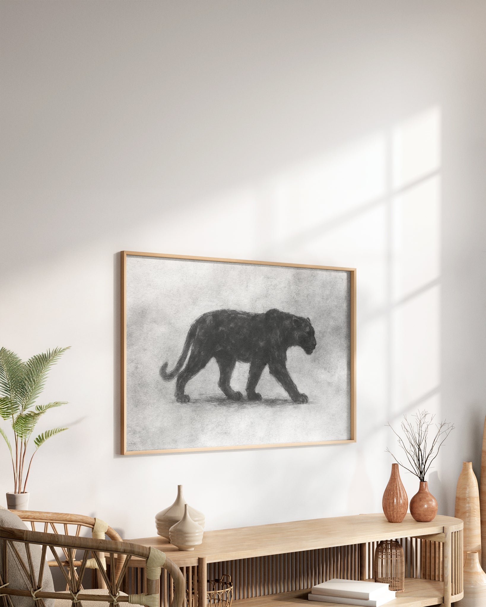 Ilustración animal con estilo moderno enmarcado
