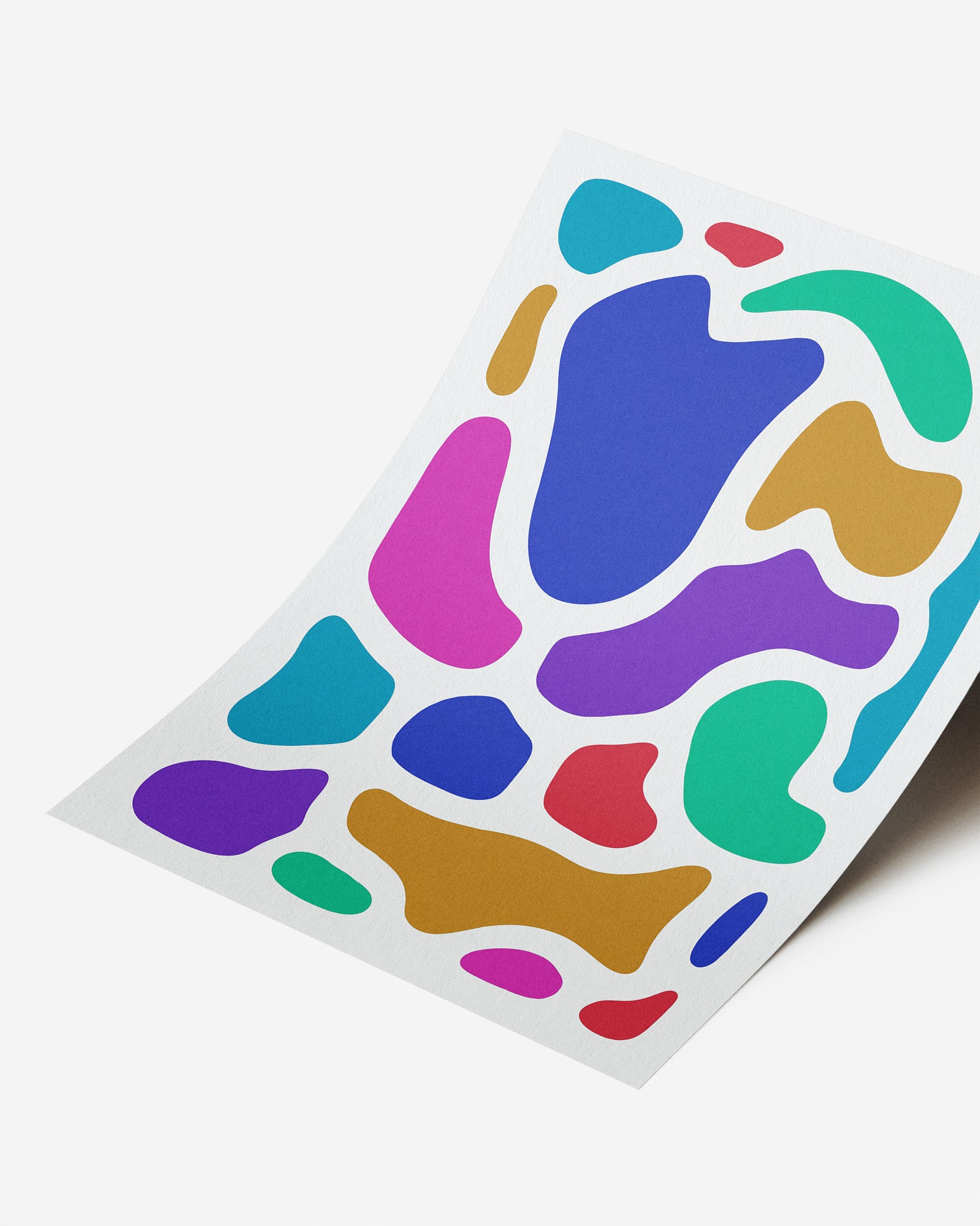 Diseño a color de arte abstracto, impreso y enmarcado