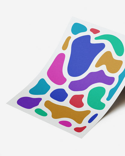 Diseño a color de arte abstracto, impreso y enmarcado
