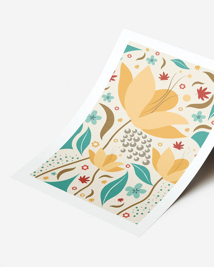 Dale un toque actual a tu espacio con esta lámina floral de diseño moderno.