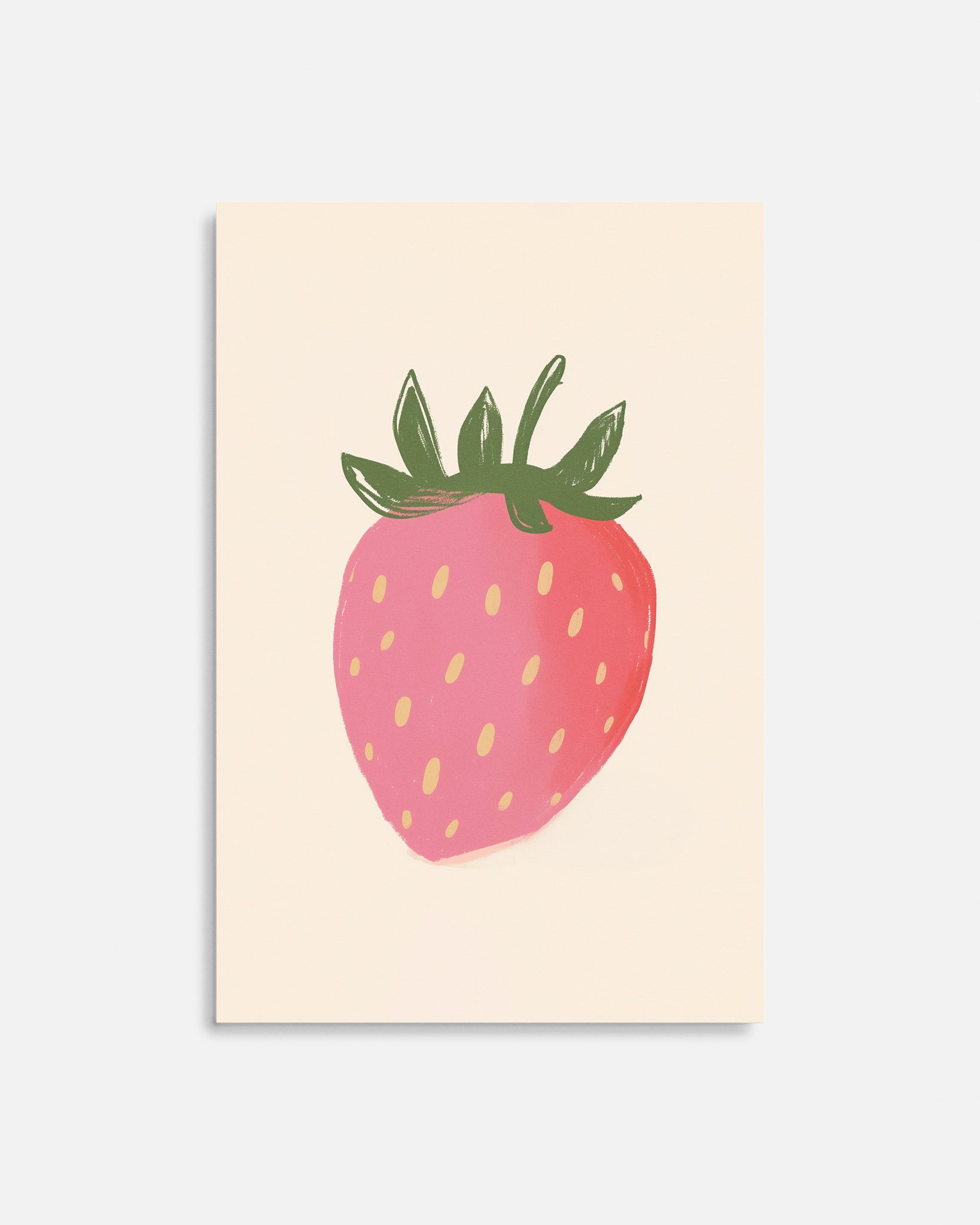 Cuadro infantil ilustrado de frutilla roja decorativa