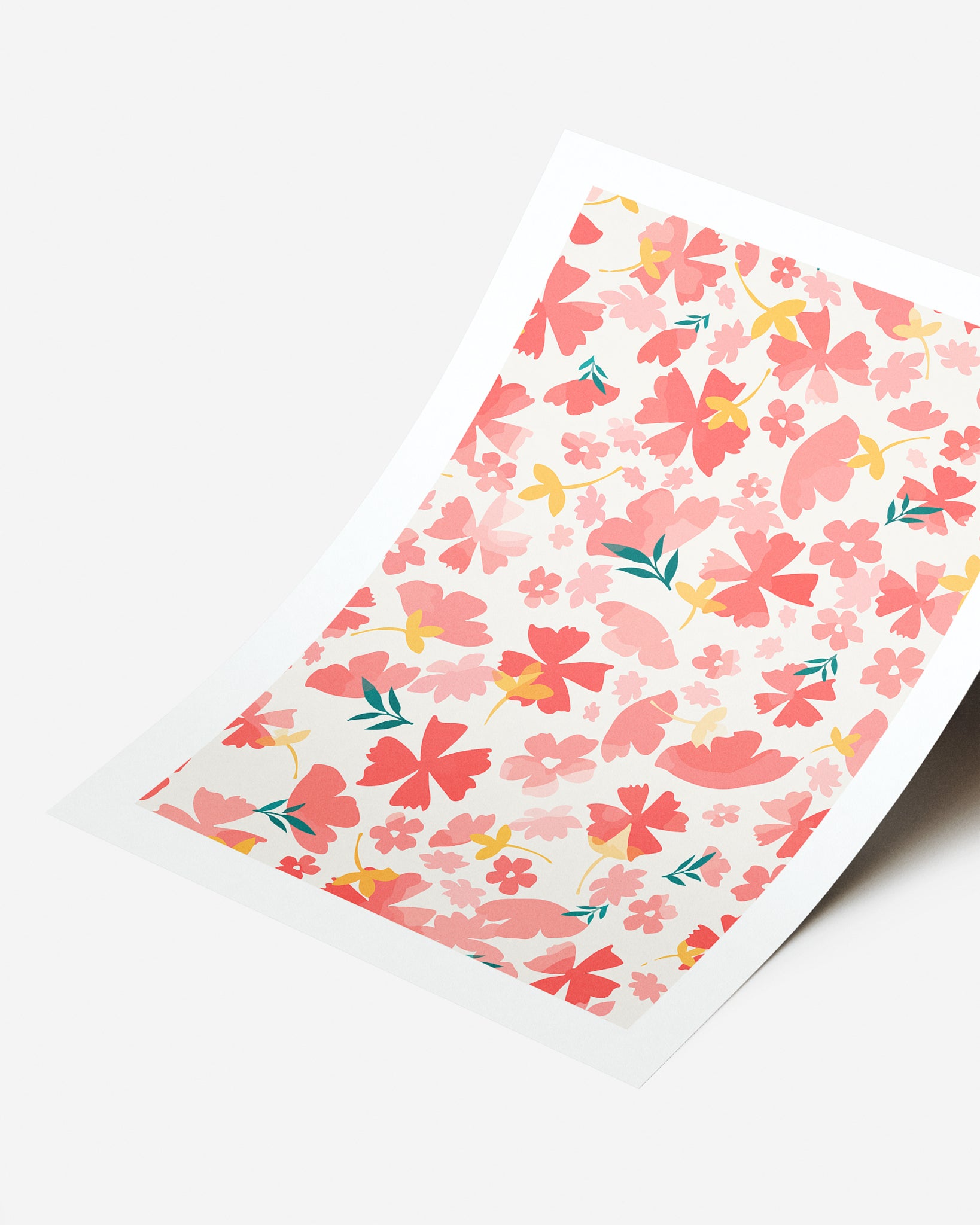 Lámina de Diseño de Flores Impreso y Enmarcado