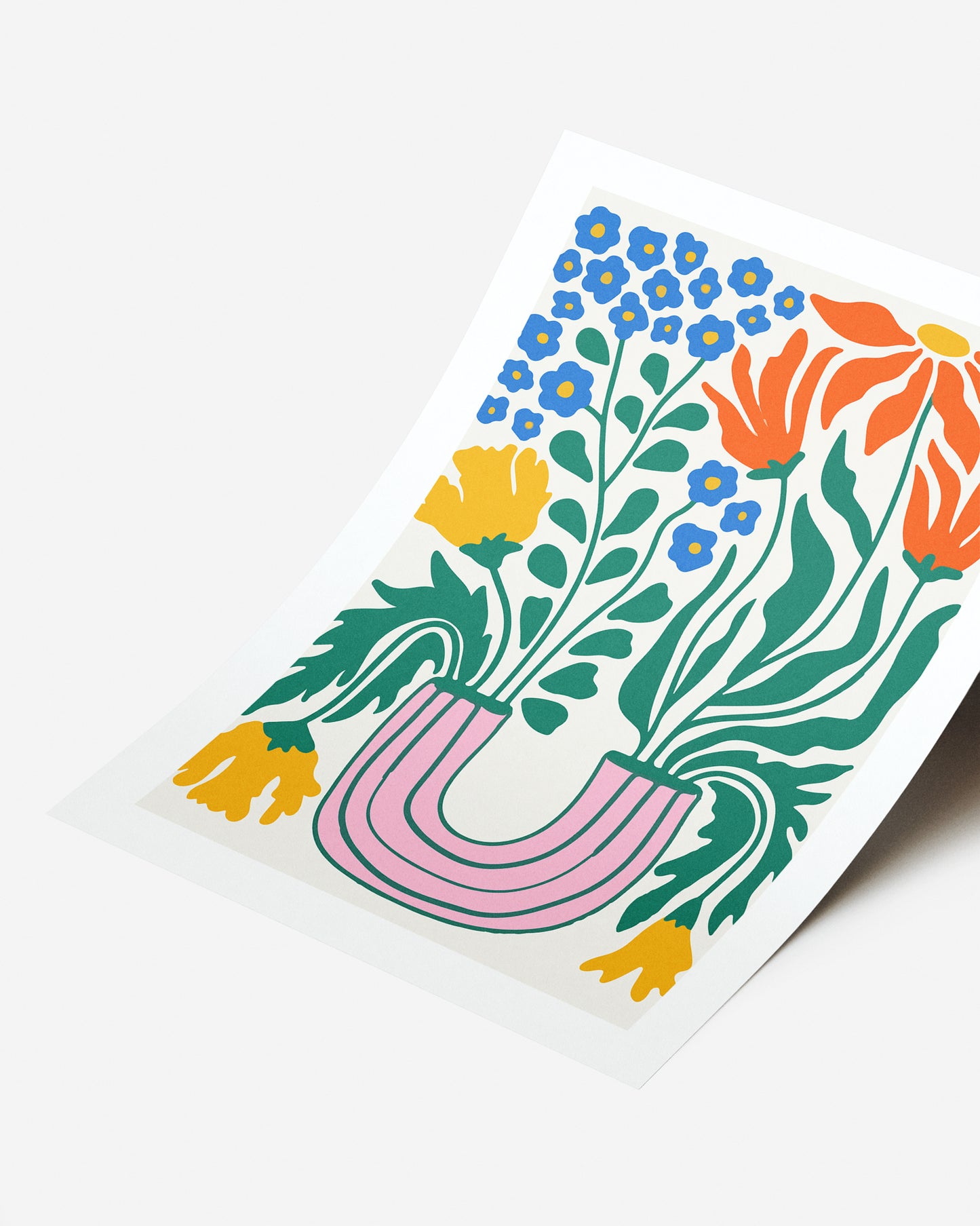 Lámina de Flores ilustrada&nbsp;en tendencia, impreso y enmarcado