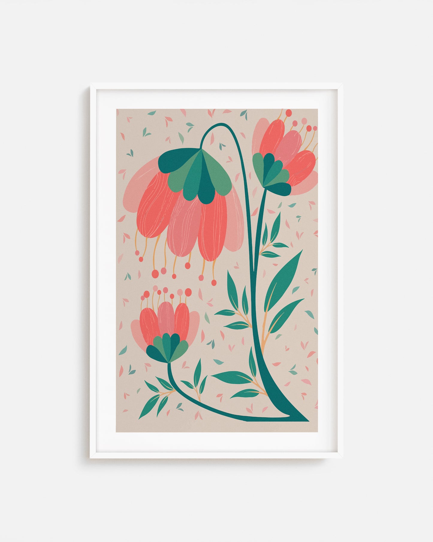 Cuadro de Lámina de Flores decorativa impreso y enmarcado