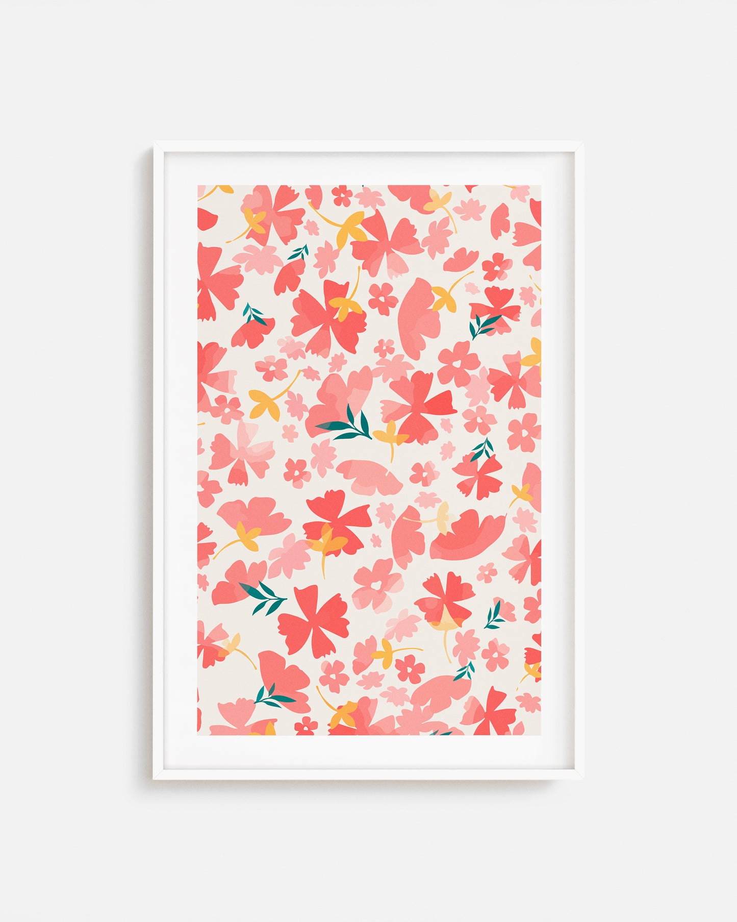 Diseño de Flores Impreso y Enmarcado
