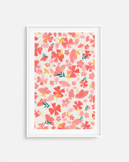 Diseño de Flores Impreso y Enmarcado