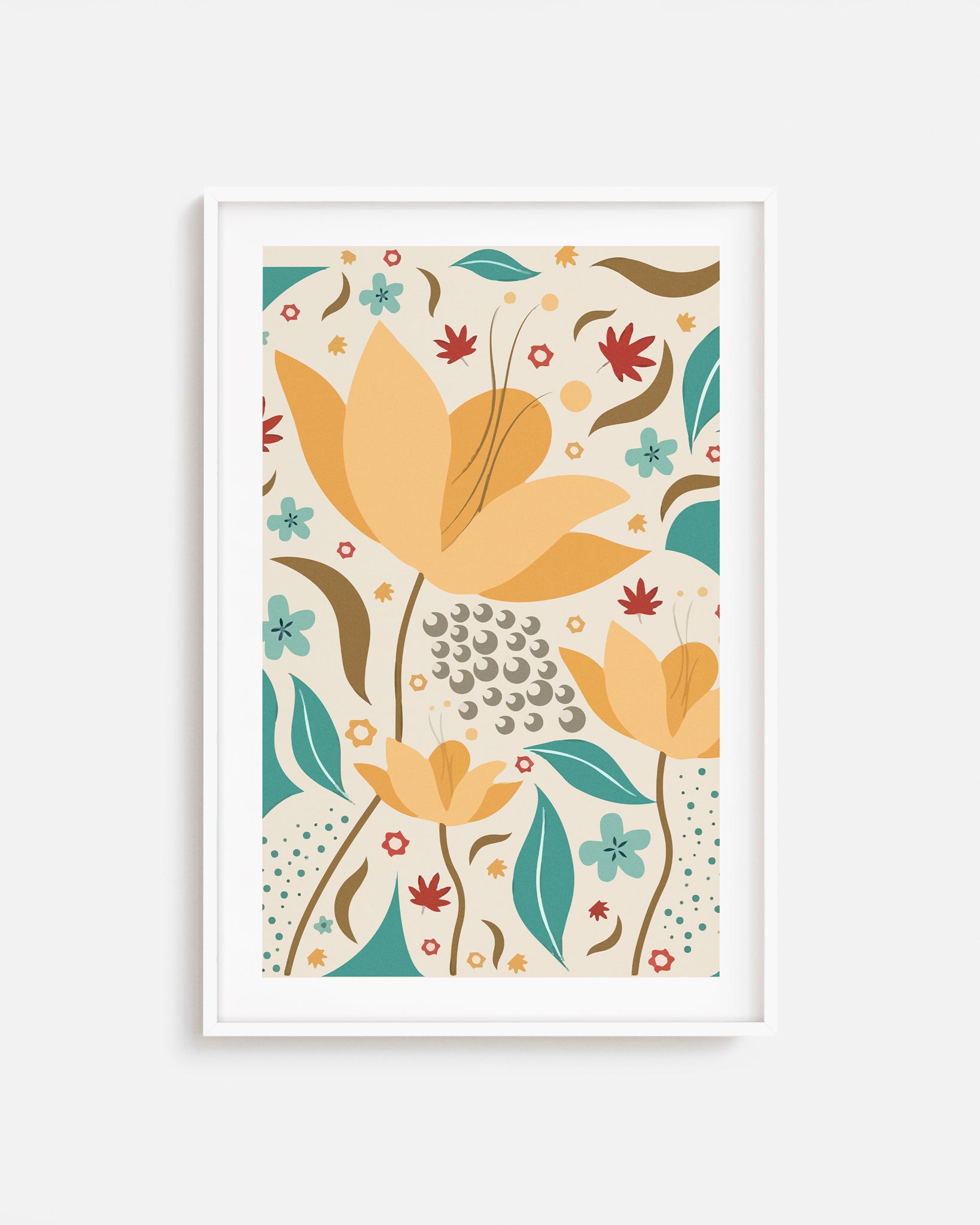 Dale un toque actual a tu espacio con esta lámina floral de diseño moderno.