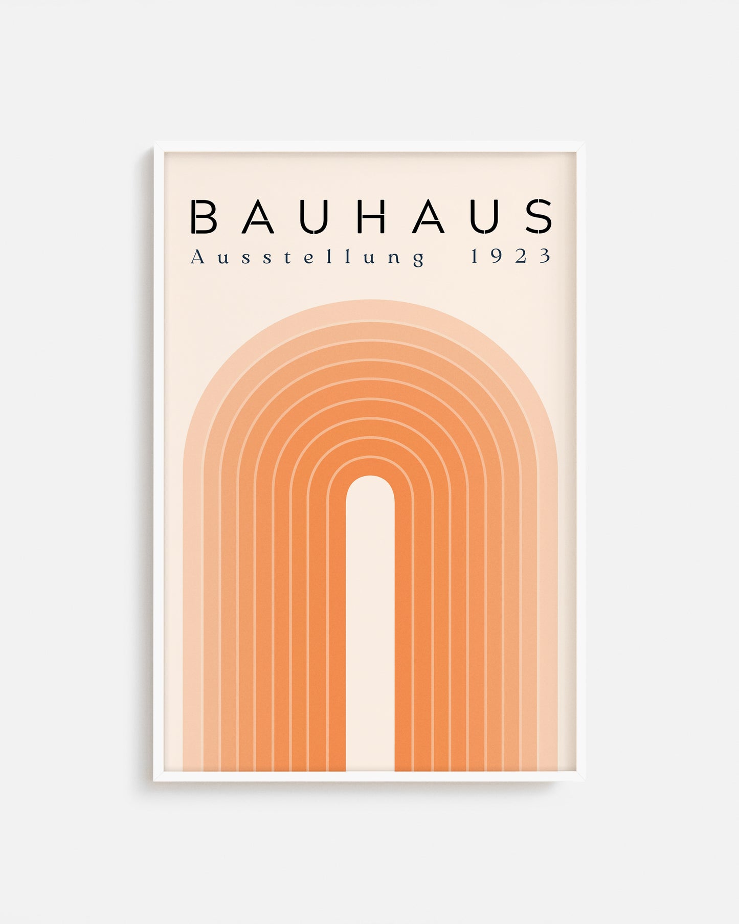 Cuadro Bauhaus con arco en degradé terracota