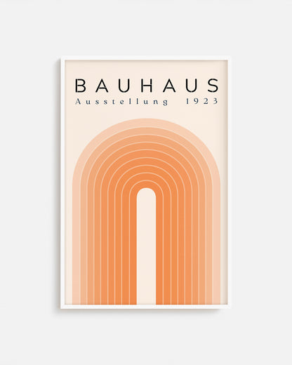 Cuadro Bauhaus con arco en degradé terracota