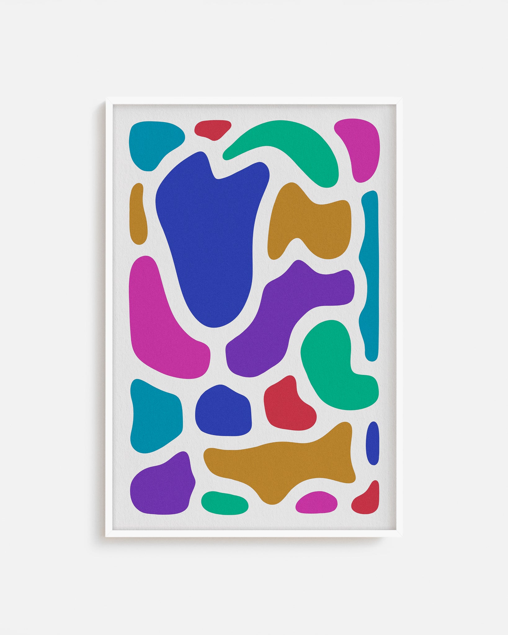 Diseño a color de arte abstracto, impreso y enmarcado