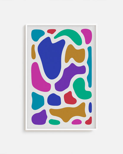 Diseño a color de arte abstracto, impreso y enmarcado