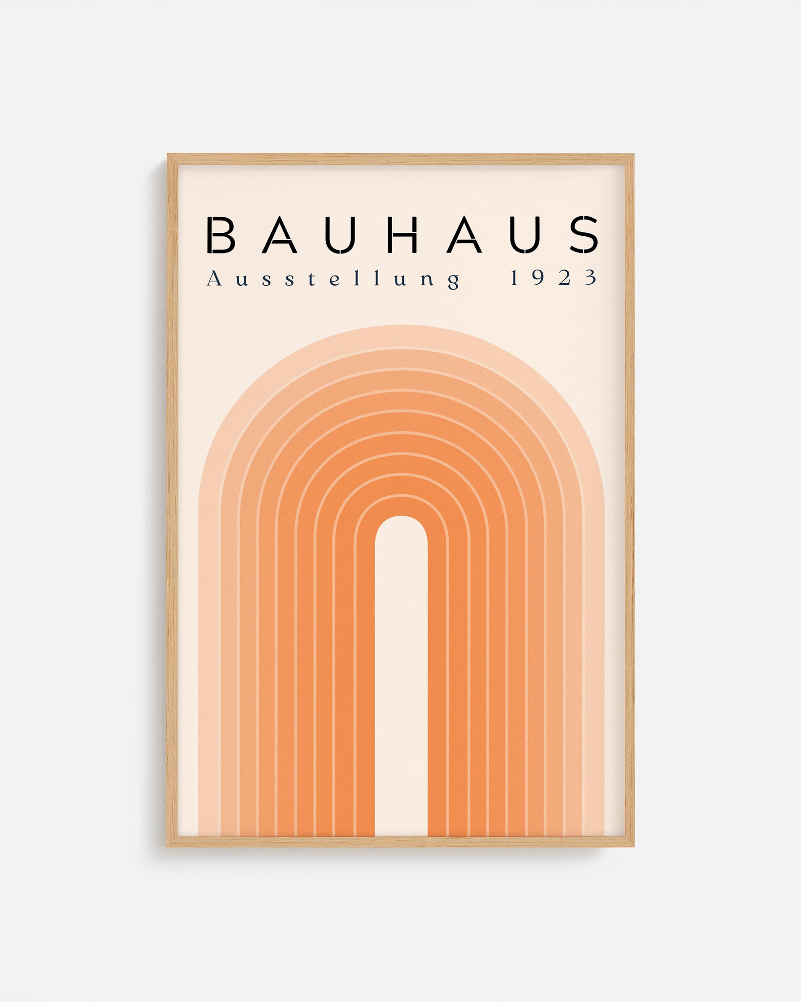 Cuadro Bauhaus con arco en degradé terracota