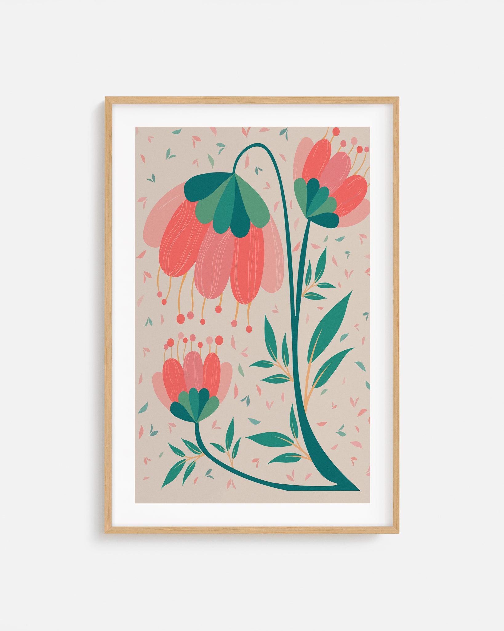 Decora tu dormitorio con la serenidad de esta lámina floral en acuarela.