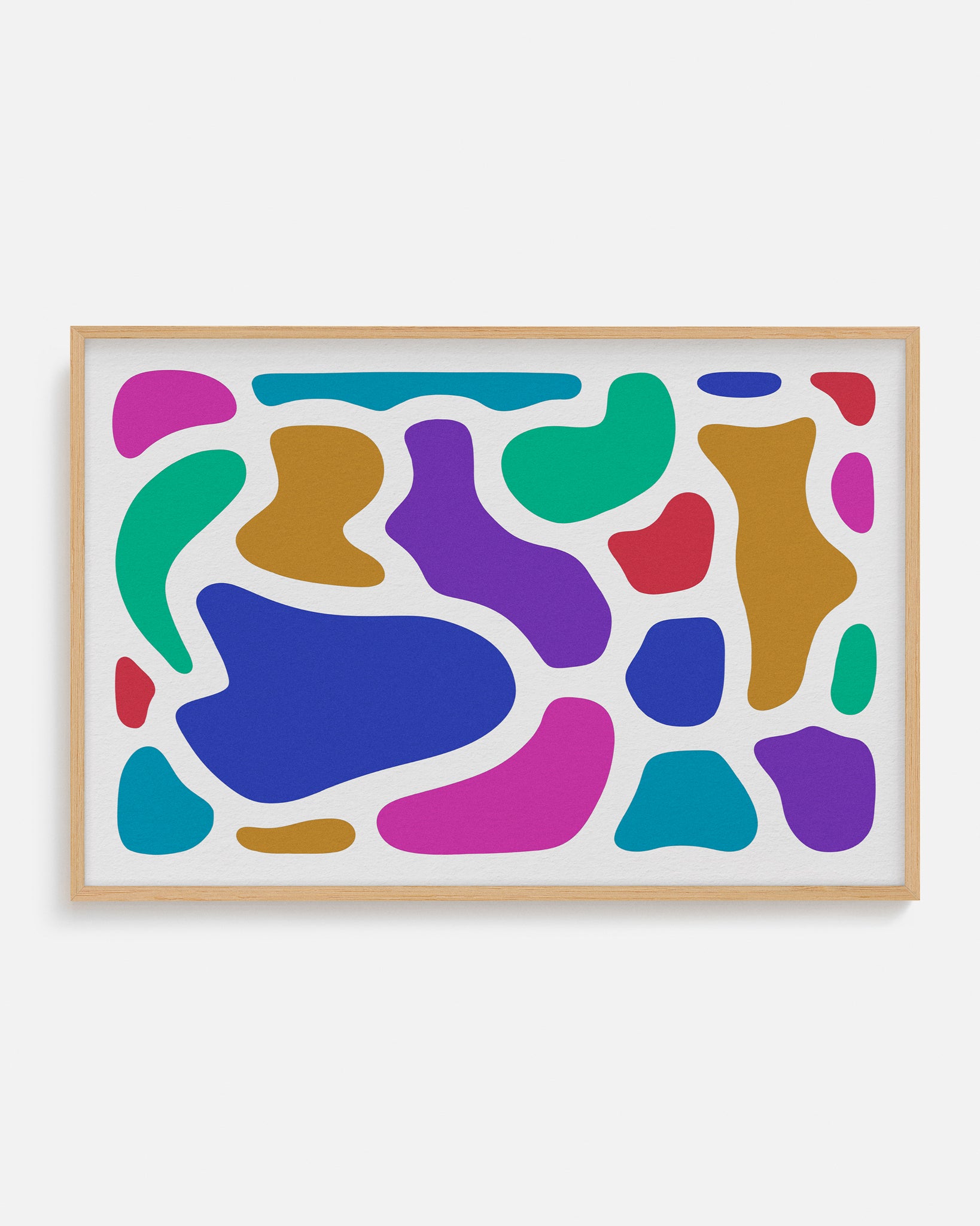 Diseño a color de arte abstracto, impreso y enmarcado