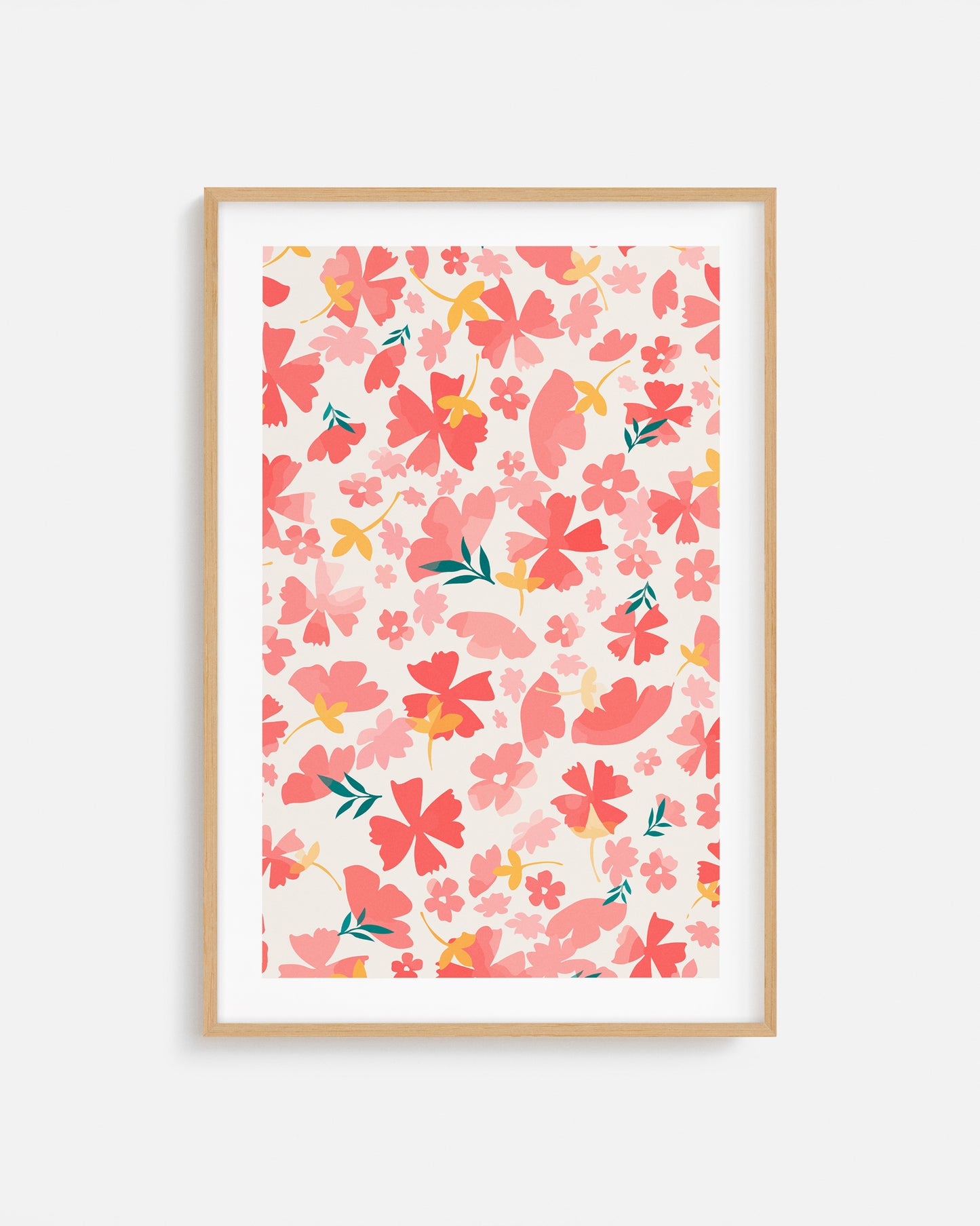 Diseño de Flores Impreso y Enmarcado