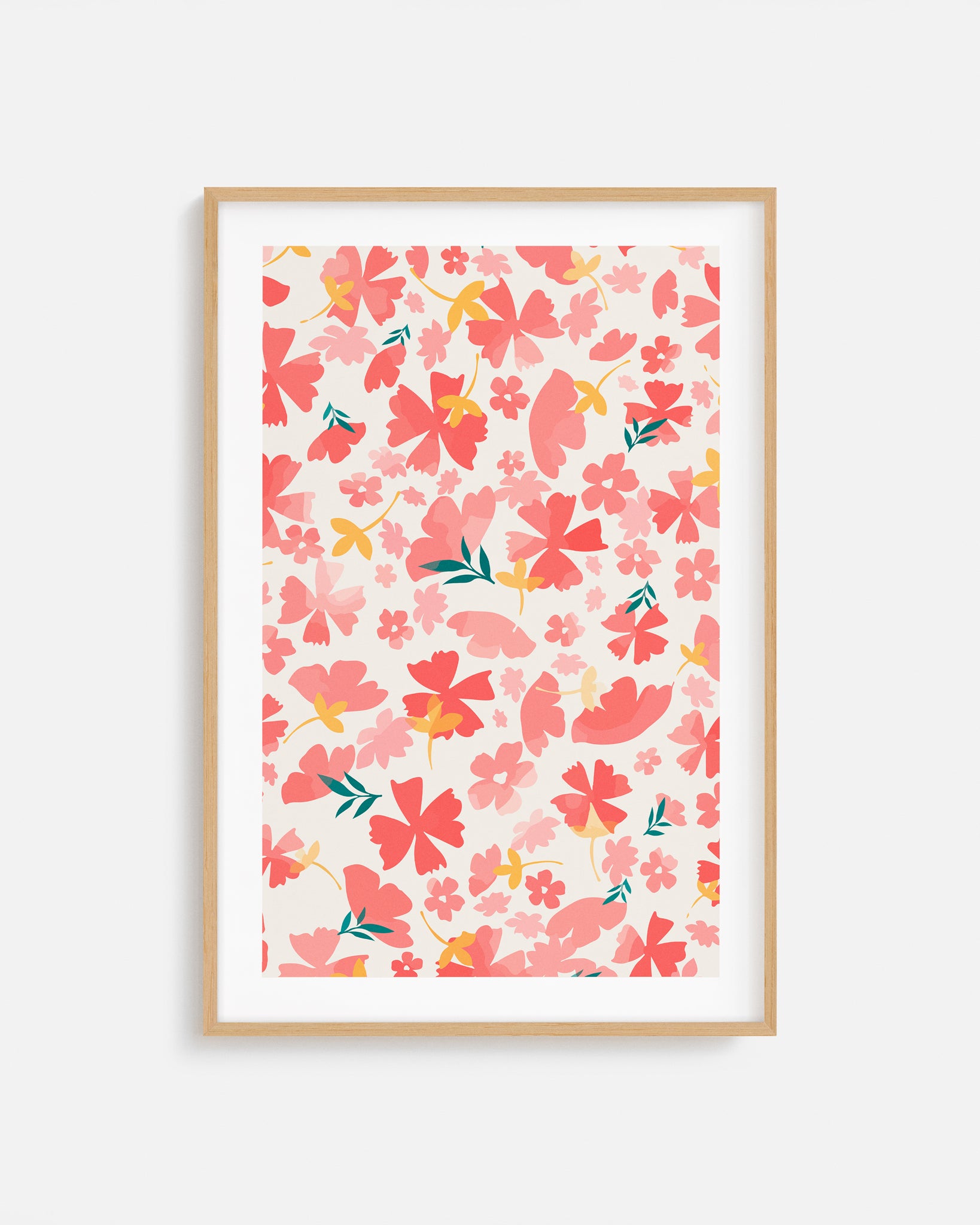 Diseño de Flores Impreso y Enmarcado
