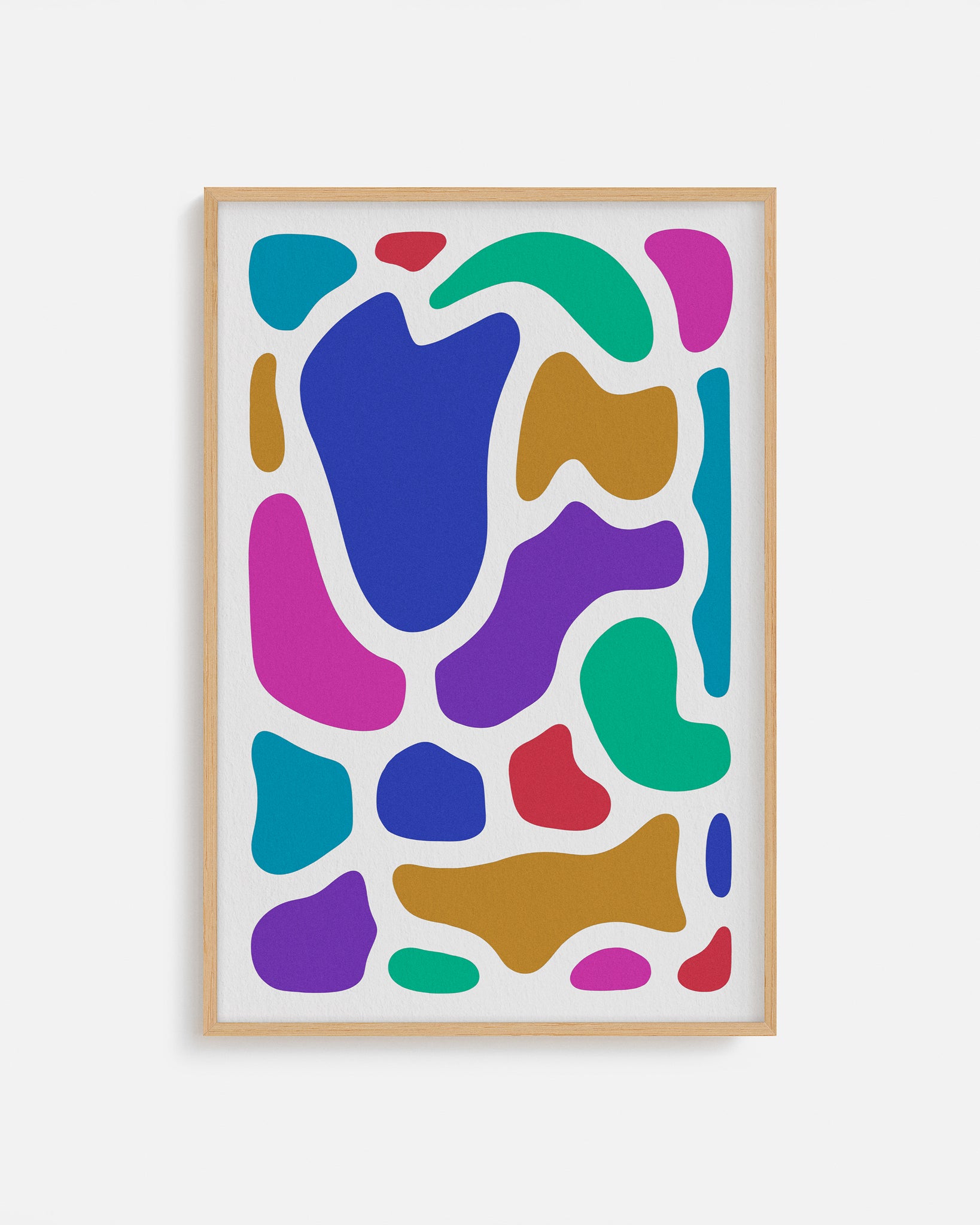 Diseño a color de arte abstracto, impreso y enmarcado