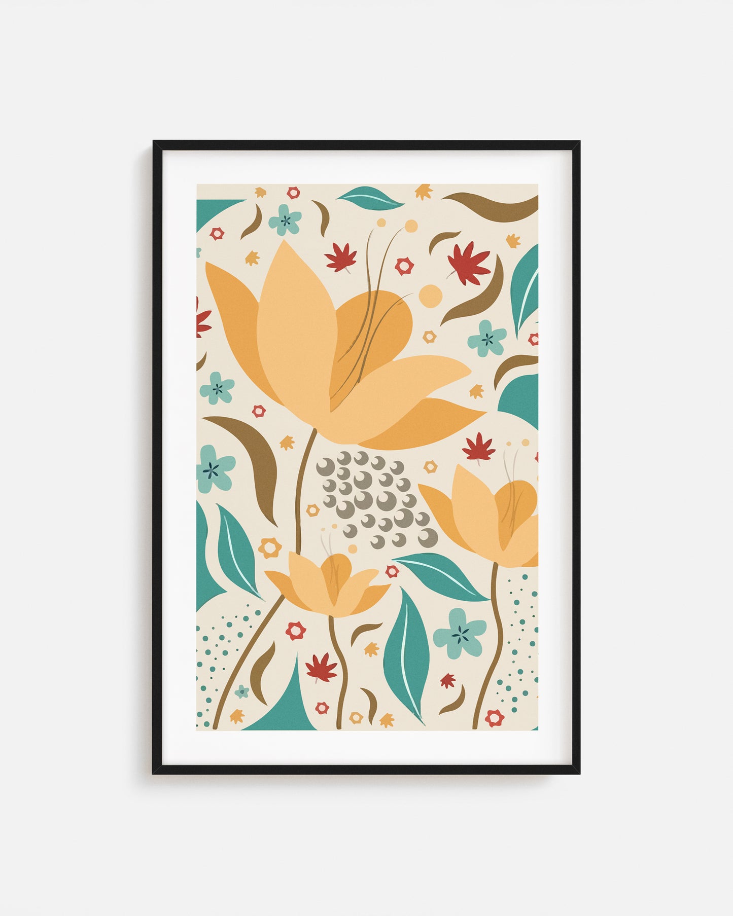 Dale un toque actual a tu espacio con esta lámina floral de diseño moderno.
