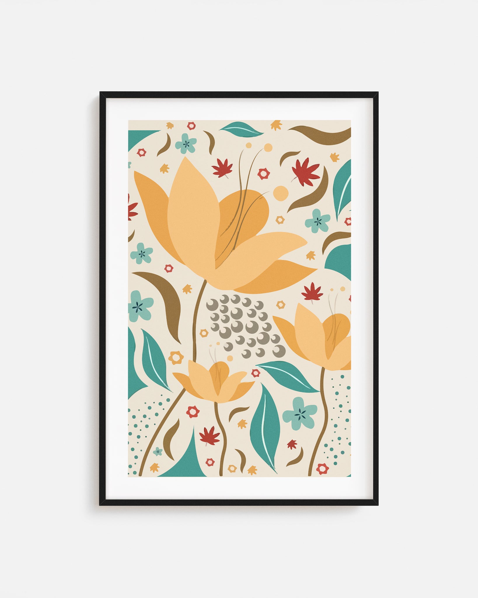 Dale un toque actual a tu espacio con esta lámina floral de diseño moderno.