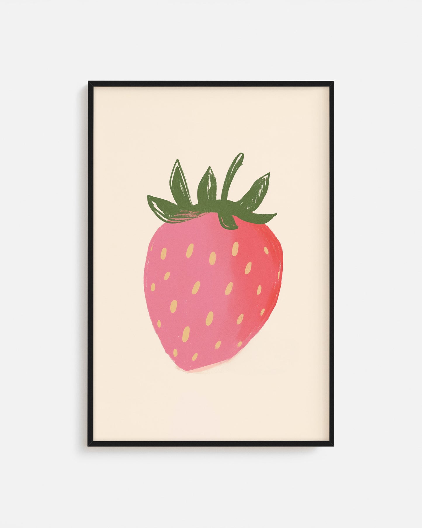 Cuadro infantil ilustrado de frutilla roja decorativa