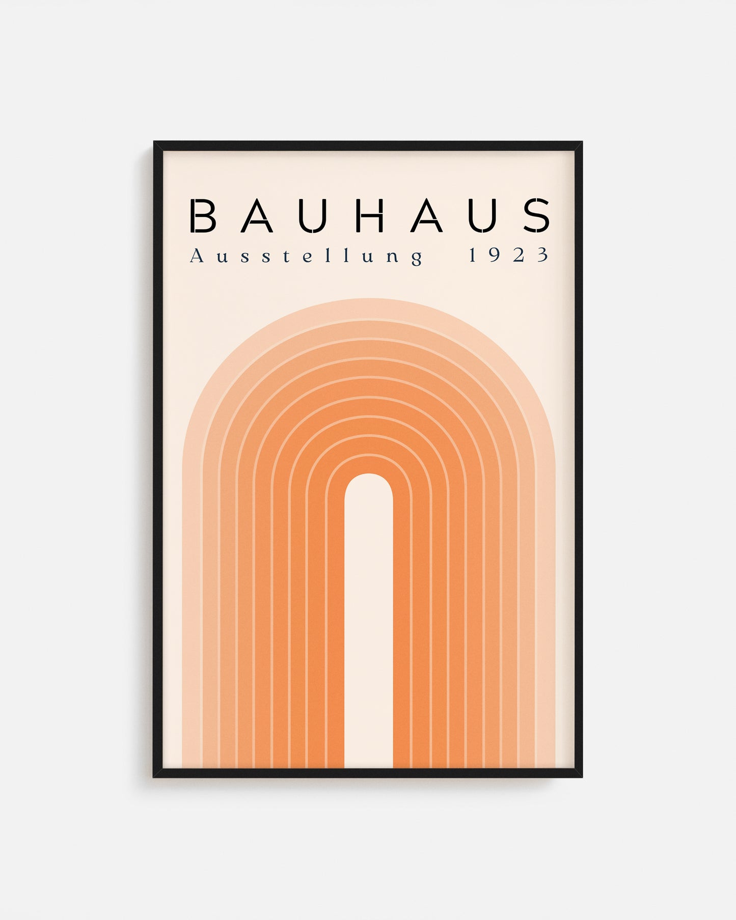 Cuadro Bauhaus con arco en degradé terracota