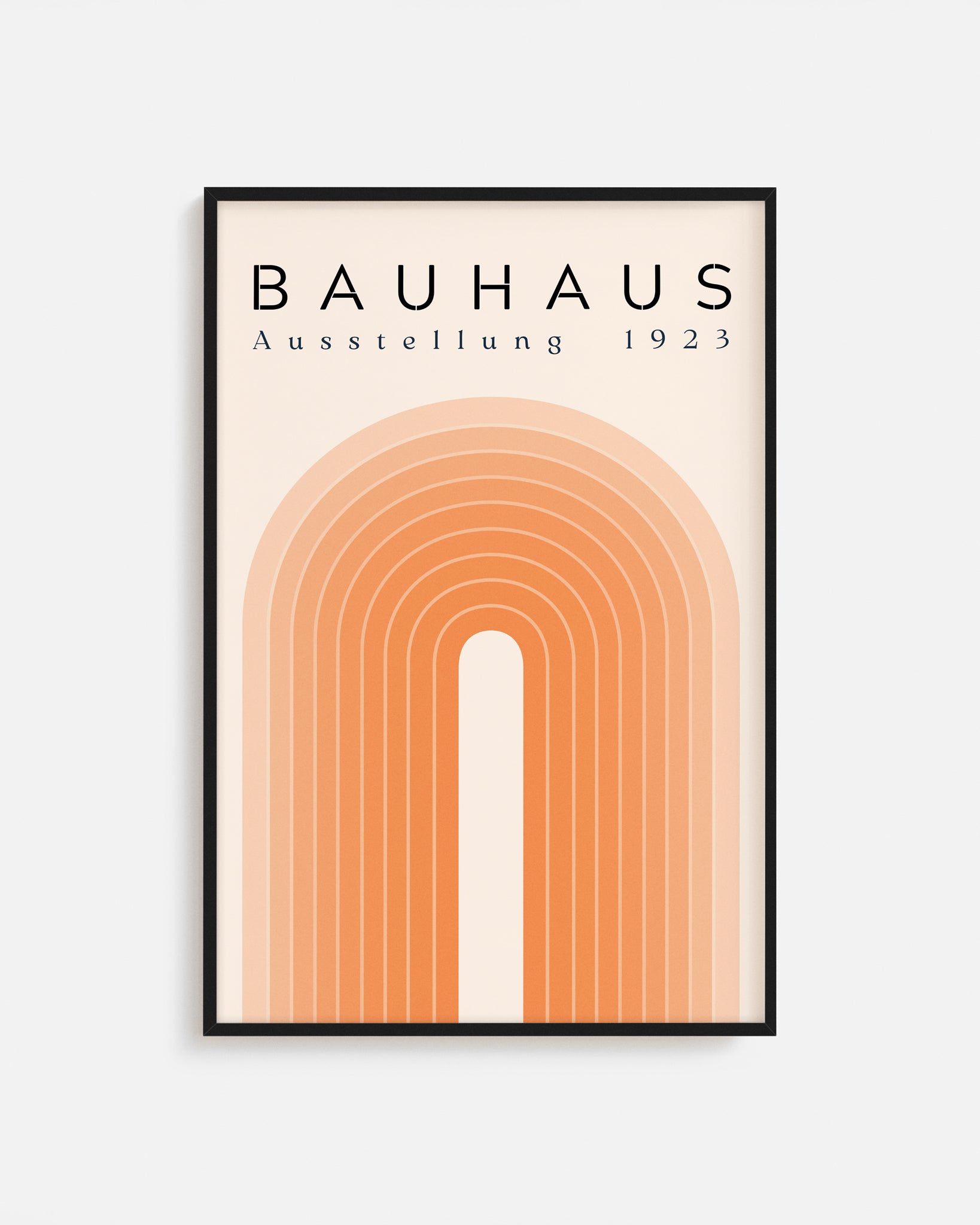 Cuadro Bauhaus con arco en degradé terracota