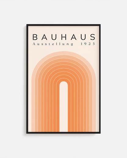 Cuadro Bauhaus con arco en degradé terracota