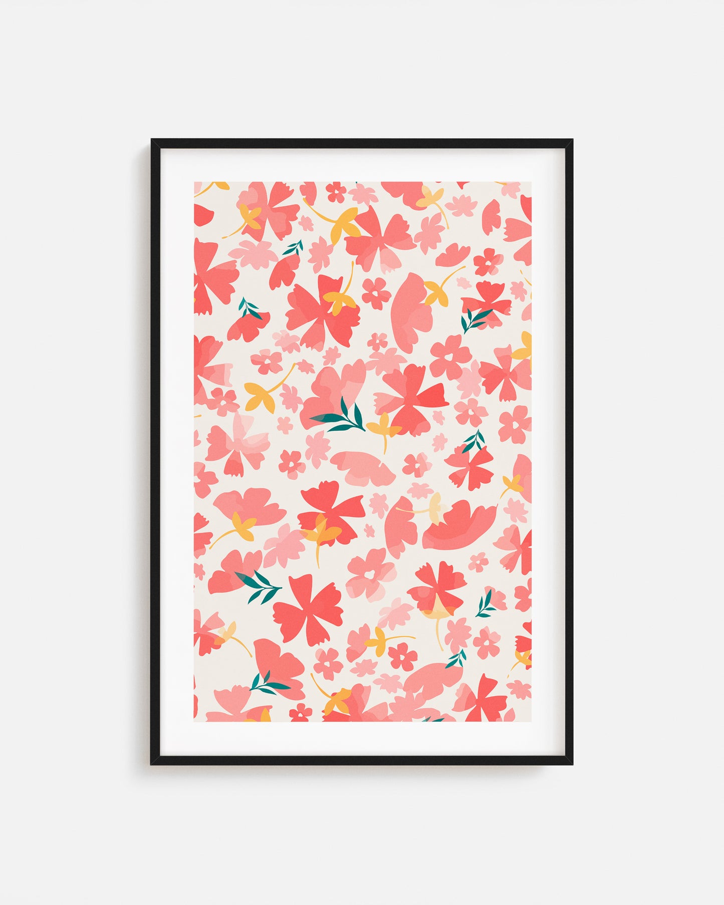 Diseño de Flores Impreso y Enmarcado