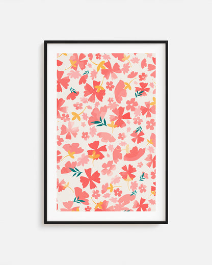 Diseño de Flores Impreso y Enmarcado